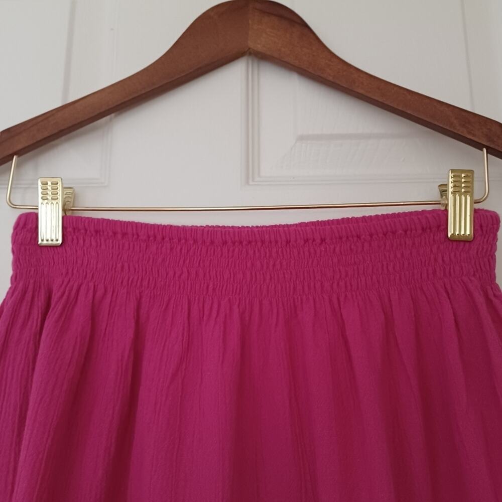 ELF Annabelle Linen Maxi Skirt Magenta Pink Elastic Waist M - Picture 6 of 10